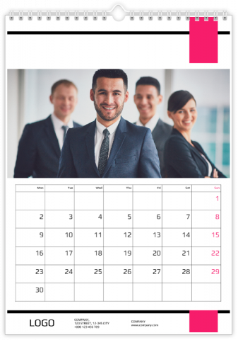 Fotocalendario A4 Verticale Business - rosa