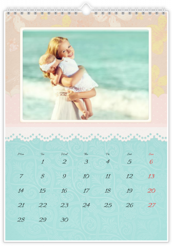 Photo Calendar A4 Portrait Embroidered