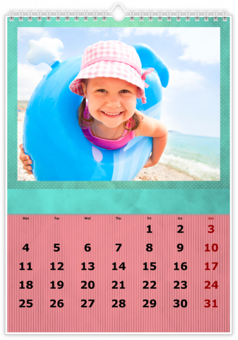 Photo Calendar A4 Portrait Colourful