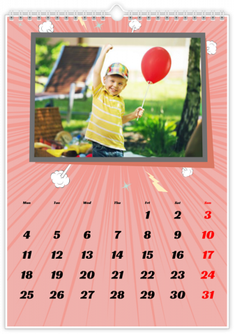 Photo Calendar A4 Portrait Comic Book