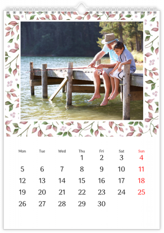 Calendrier Photo A4 Vertical Année florale