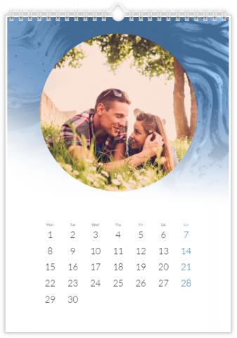 Fotocalendario A4 Verticale Marmo blu