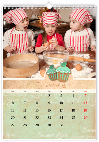 Photo Calendar A4 Portrait Sweet Love