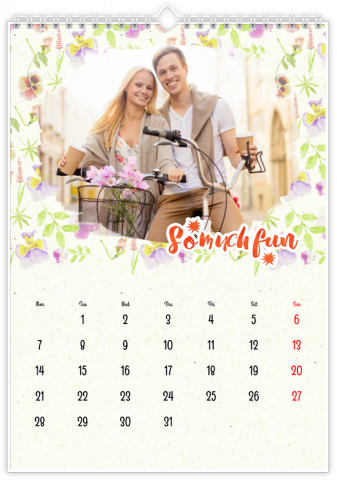 Fotokalender A4 Staand Pastel gebloemd