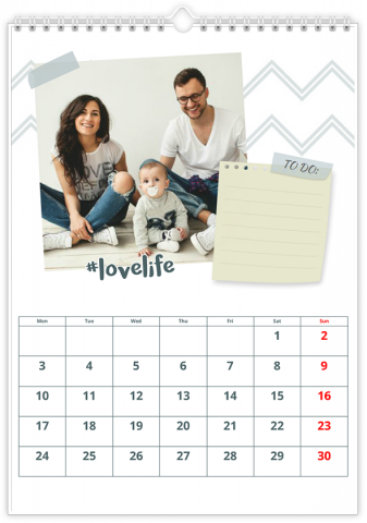 Photo Calendar A4 Portrait Planner