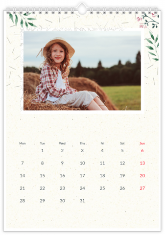Photo Calendar 20x30 (A4 Portrait) A gift for Grandparents