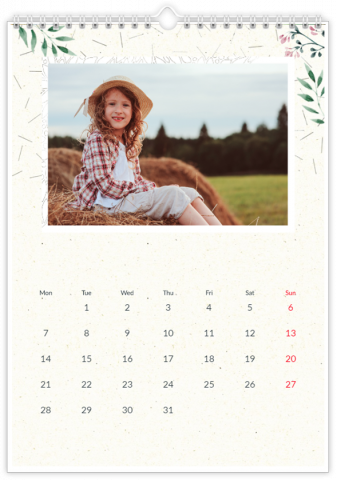 Calendrier Photo A4 Vertical Cadeau pour Grands-Parents