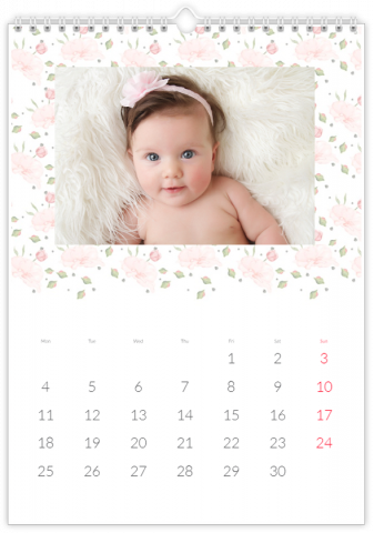 Calendrier Photo A4 Vertical La vie en rose