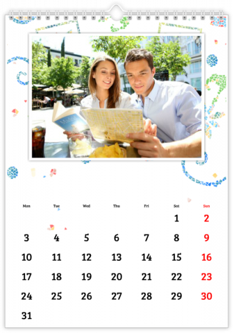 Photo Calendar A4 Portrait Sunny Mosaic