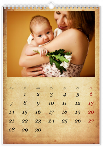 Photo Calendar A4 Portrait Vintage