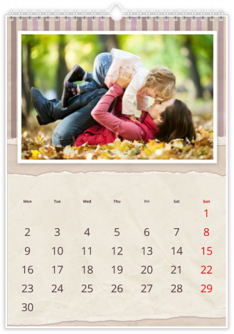 Photo Calendar A4 Portrait Plaid