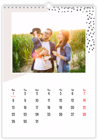 Calendrier Photo A4 Vertical Recueil annuel