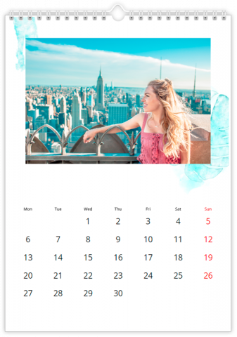 Fotocalendario A4 Verticale Vacanze in acquerello