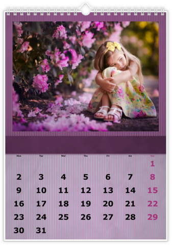 Photo Calendar 12x18 inches Violet