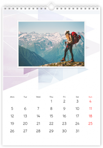 Photo Calendar A3 Portrait Geometric