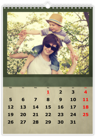 Fotocalendario A3 Verticale Verde