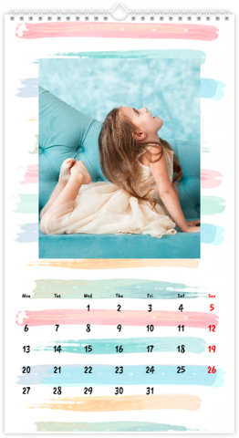 Fotokalender 32,5x60,5 (XL) Aquarel sjabloon