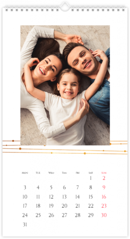 Photo Calendar XL White and Gold