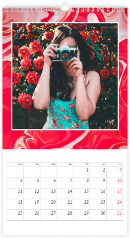Photo Calendar 32,5x60,5 (XL) Red