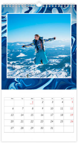 Calendrier Photo XL Bleu foncé