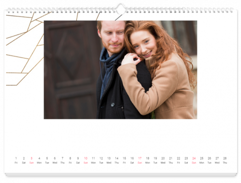 Calendrier Photo A4 Horizontal Lovely Lines