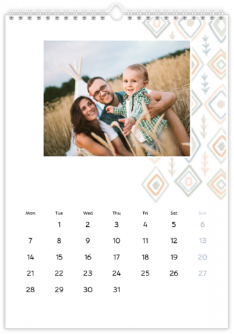 Photo Calendar A3 Portrait Subtle Boho