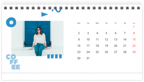 Photo Calendar Desk 21x12 (A5) #LivelyMemories