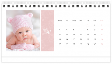 Fotocalendario de Mesa A5 Dulce Angel - Rosa