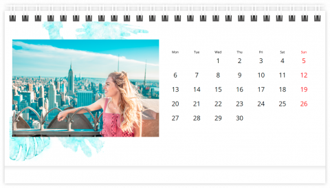 Photo Calendar Desk 21x12 (A5) Travel Keepsake