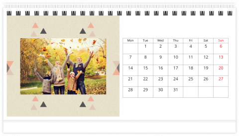 Photo Calendar Desk 21x12 (A5) Abstraction