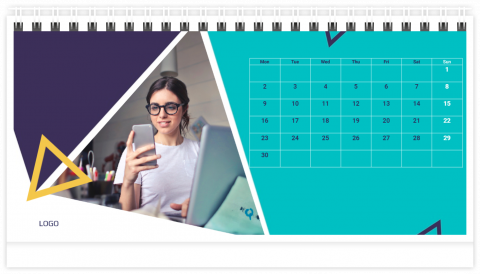 Fotocalendario da tavolo A5 Business - geometrico