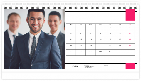 Fotocalendario de Mesa A5 Business- rosado