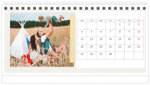 Photo Calendar Desk 21x12 (A5) Happy Family