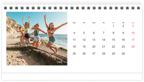 Stolní fotokalendář 21x12 (A5) Klasický