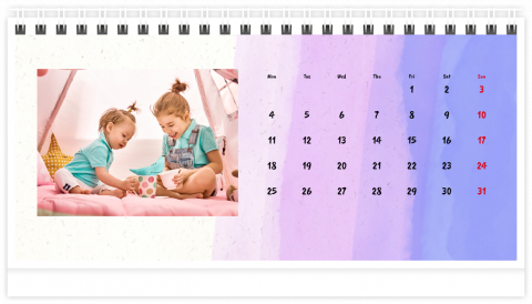 Fotocalendario de Mesa A5 Pintado con acuarelas