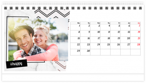 Bureaukalender 21x12 (A5) Marmer Hekjes