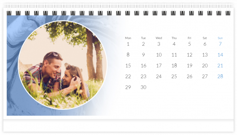 Photo Calendar Desk A5 Blue Marble