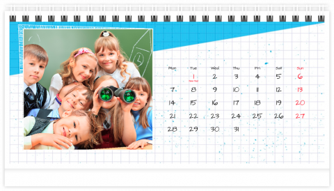 Tischkalender 21x12 (A5) Schulheft