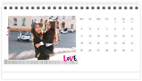 Photo Calendar Desk 21x12 (A5) Tracing Patterns