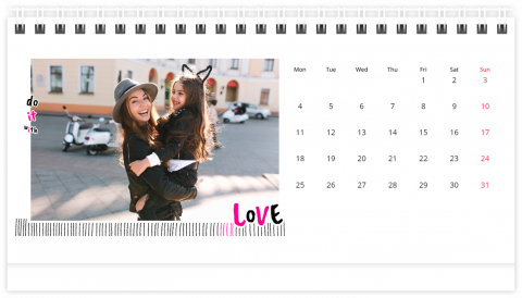 Fotocalendario de mesa 21x12 (A5) Puntos y dibujos