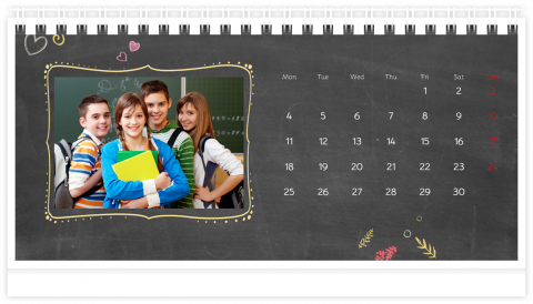 Photo Calendar Desk 21x12 (A5) School Board