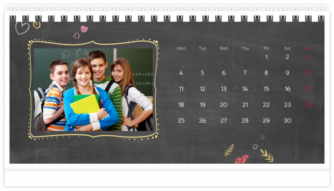 Fotocalendario de mesa 21x12 (A5) La pizarra