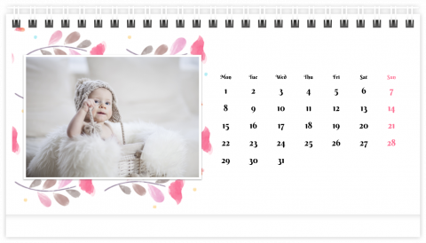 Photo Calendar Desk A5 Colourful Folk