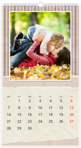 Photo Calendar 32,5x60,5 (XL) Plaid