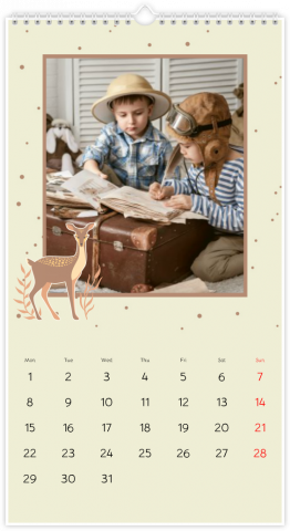 Photo Calendar 13x24 inches Woodland Story