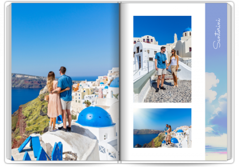 Premium Fotoboek A4 Staand Blauw minimalism