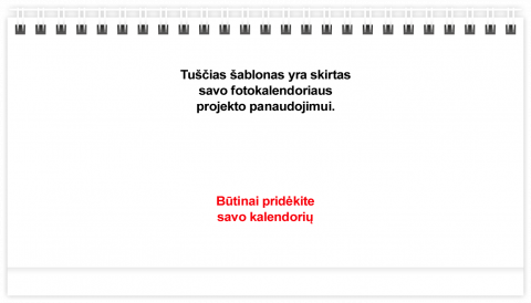 Stalo fotokalendorius 21x12 (A5) Tuščias šablonas
