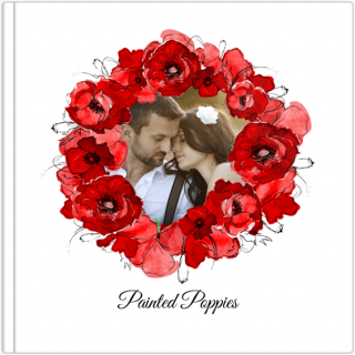 Luxury Photo Album 15x15 Painted Poppies