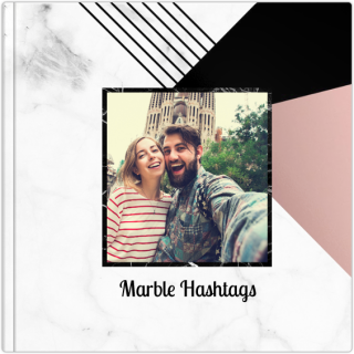 Luxury Photo Album 15x15 Marble Hashtags