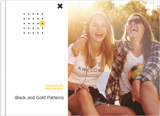 Photo Book A5 Softcover Black and Gold Patterns